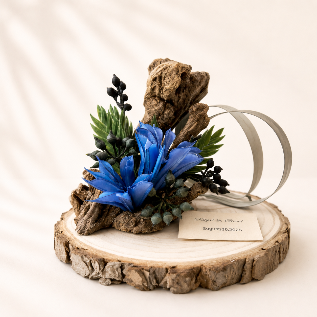 Azure Earth luxury dried floral keepsake by Terra Lucci handcrafted in Dubai