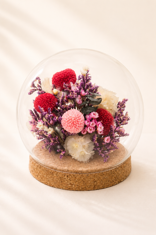 Rose Bloom preserved floral glass dome by Terra Lucci handcrafted in Dubai