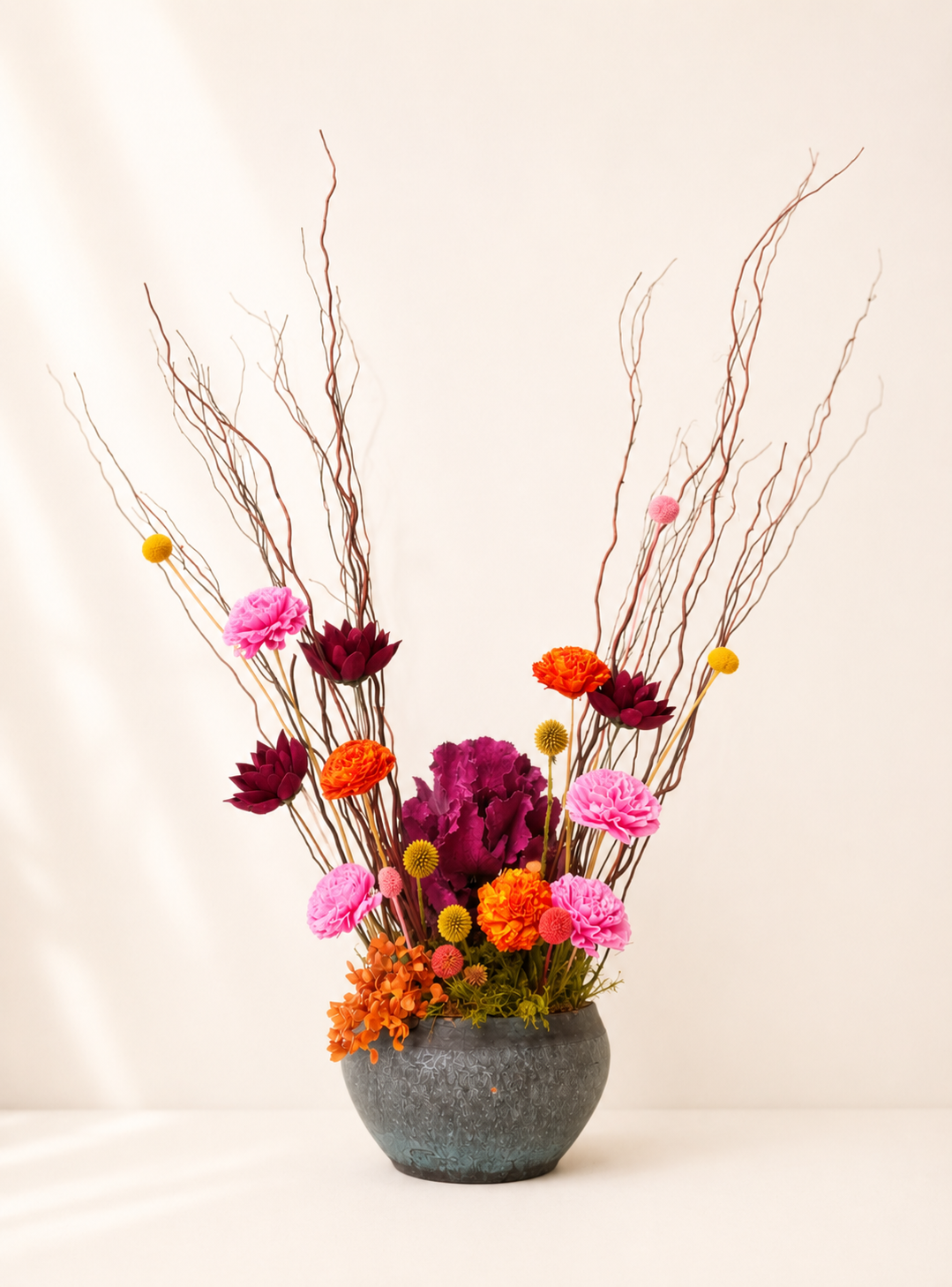 Sunset Bloom sculptural dried flower arrangement by Terra Lucci handcrafted in Dubai